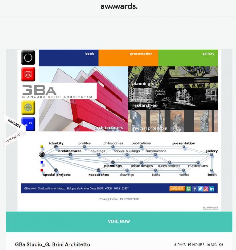 VOTE FOR GBa Studio website on AWWWARDS