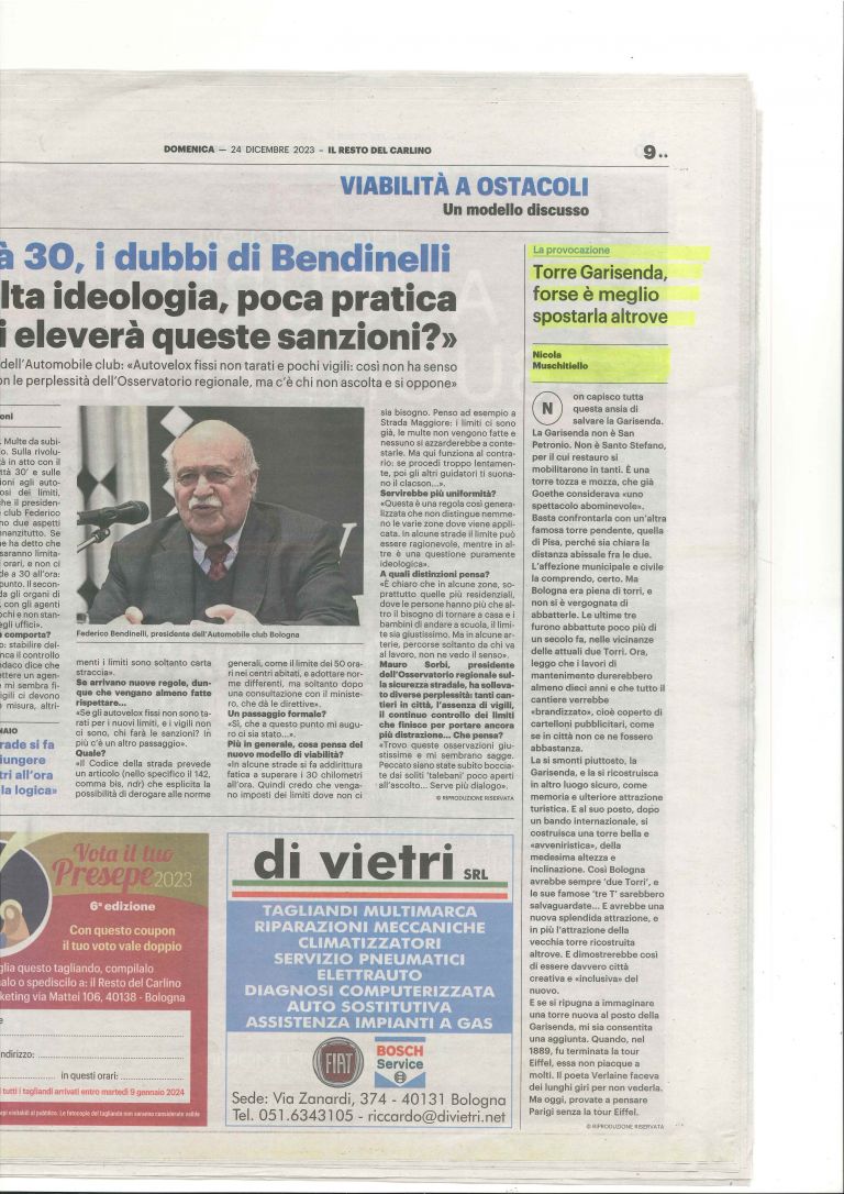 Bologna e il tema Garisenda...il nostro pensiero